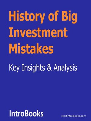 cover image of History of Big Investment Mistakes